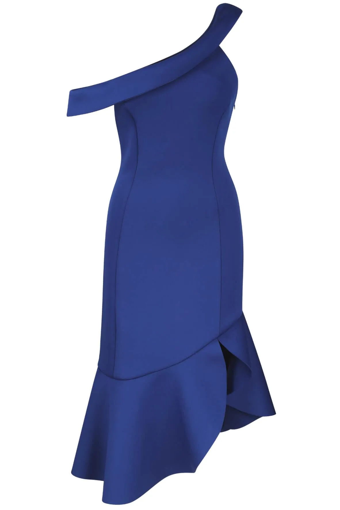 Asymmetric Scuba Midi Dress