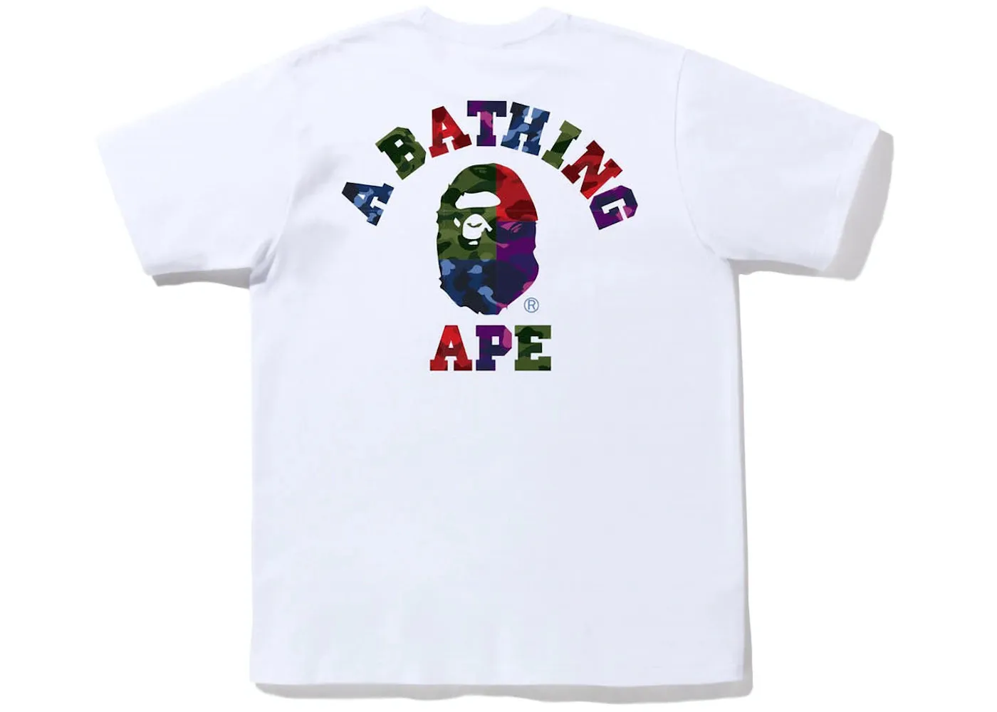BAPE Color Camo Crazy College Ats Tee (FW22) White