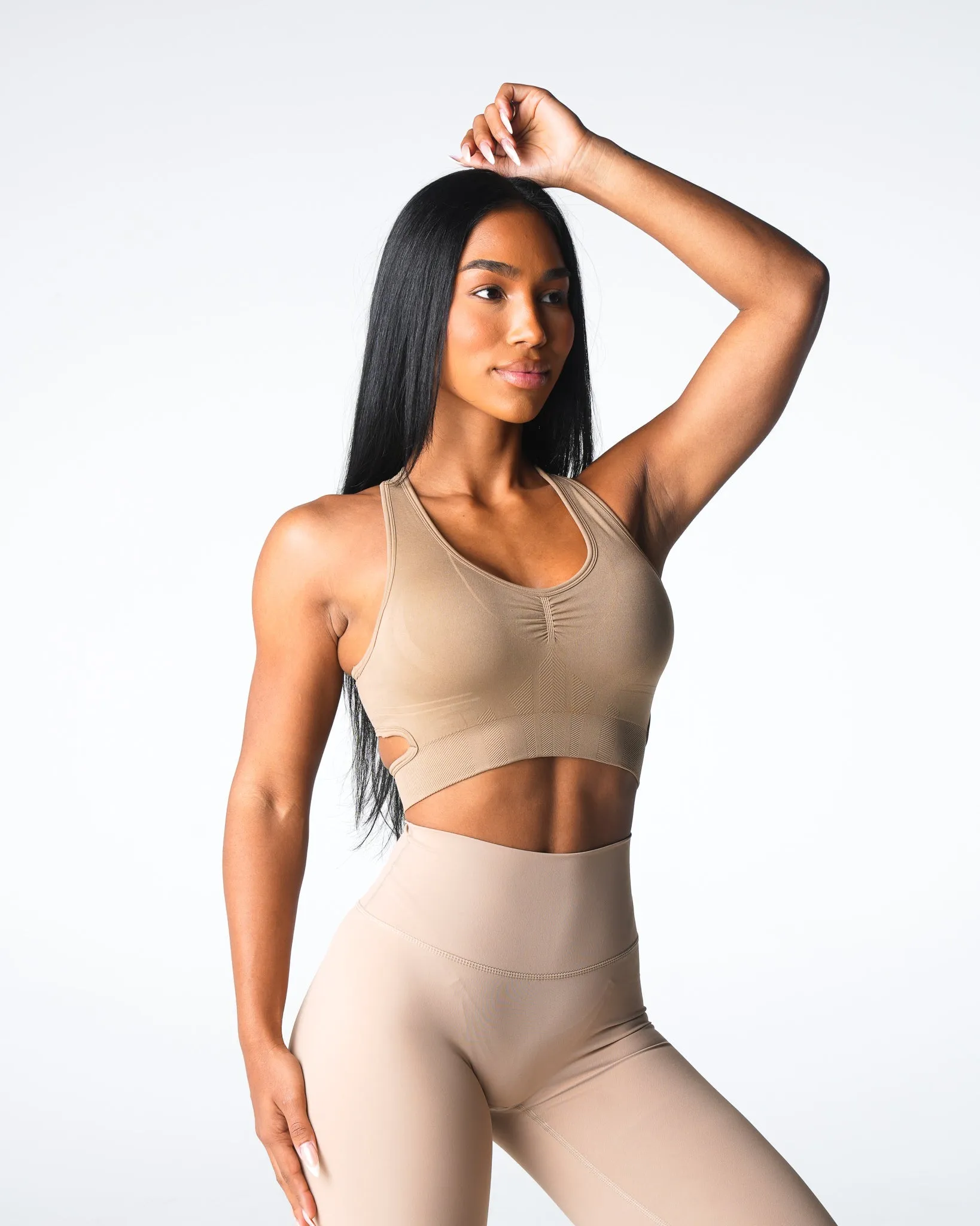 Beige Rise Seamless Bra