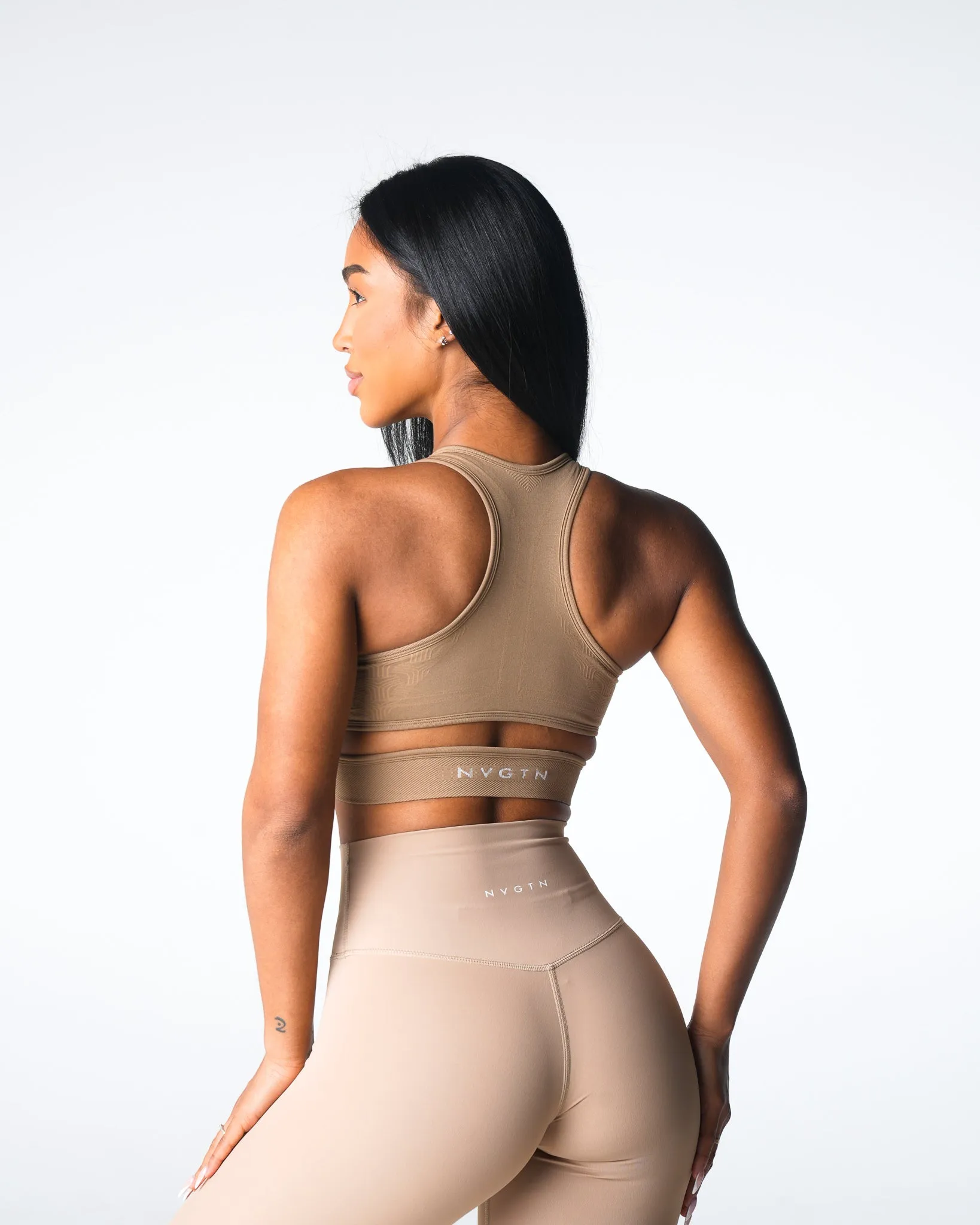 Beige Rise Seamless Bra