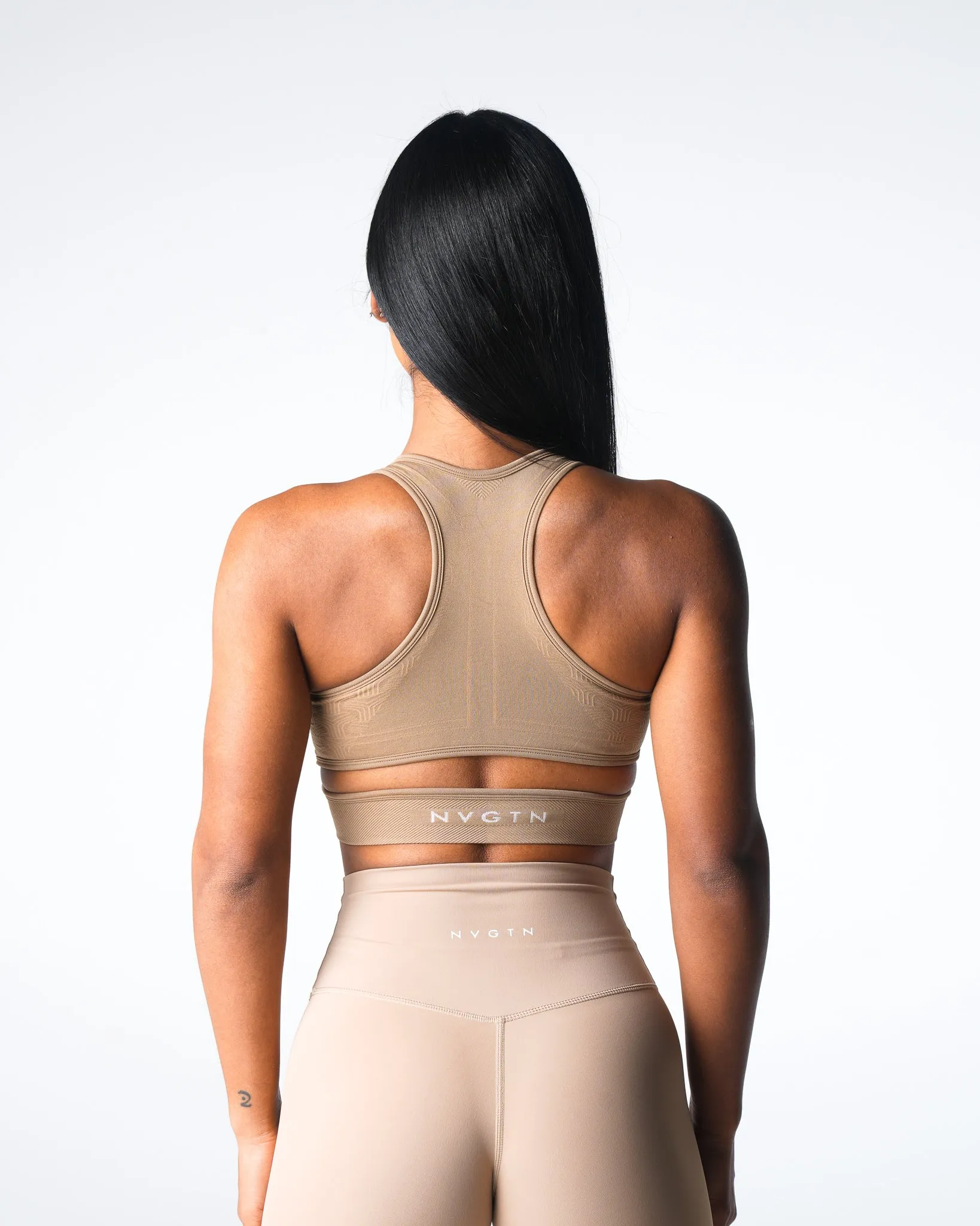 Beige Rise Seamless Bra