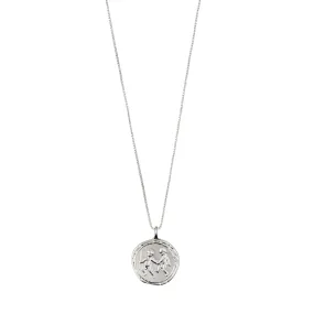 GEMINI recycled Zodiac Sign Coin Necklace, silver-plated