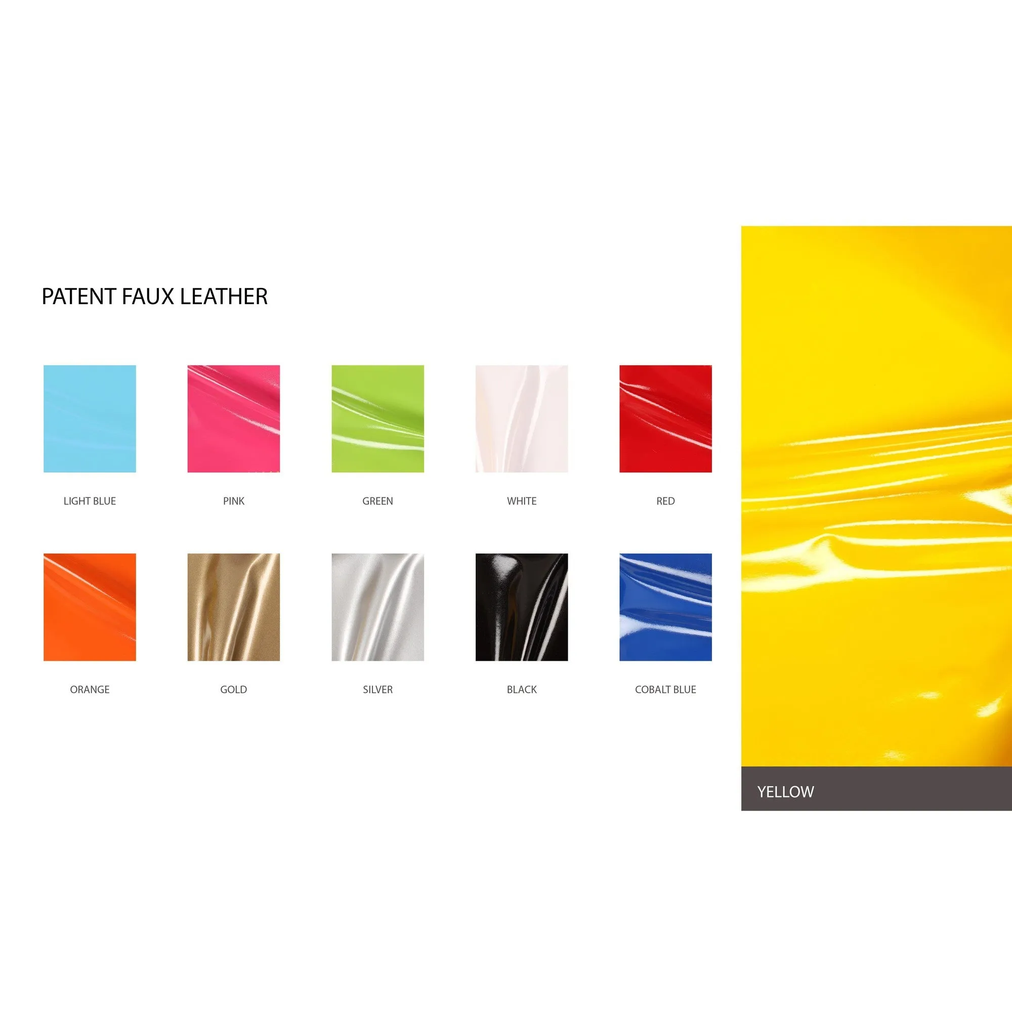Patent Faux (Vegan) Leather - 11 colors available