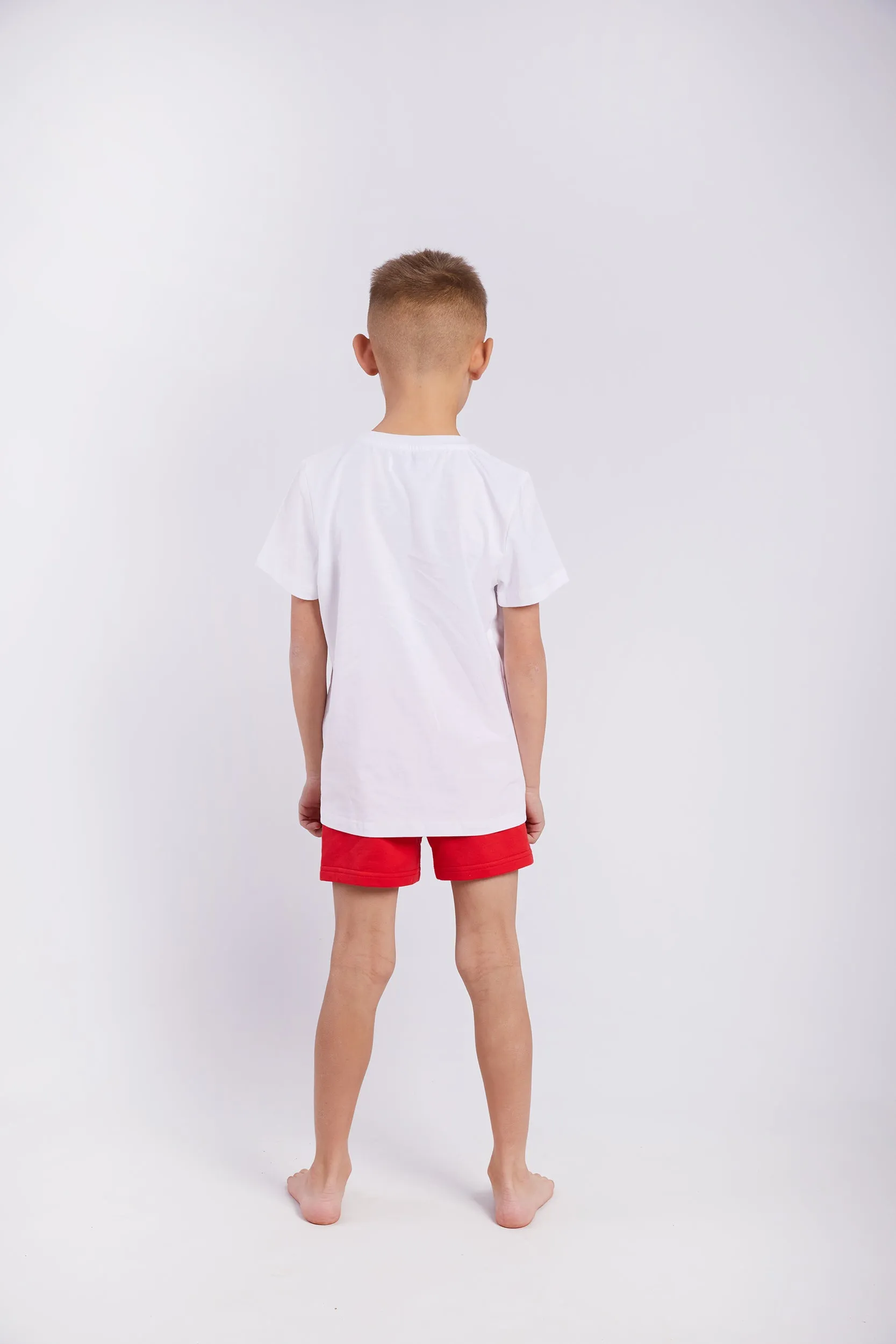 Personalised Boys Short Pyjama Set - White & Red