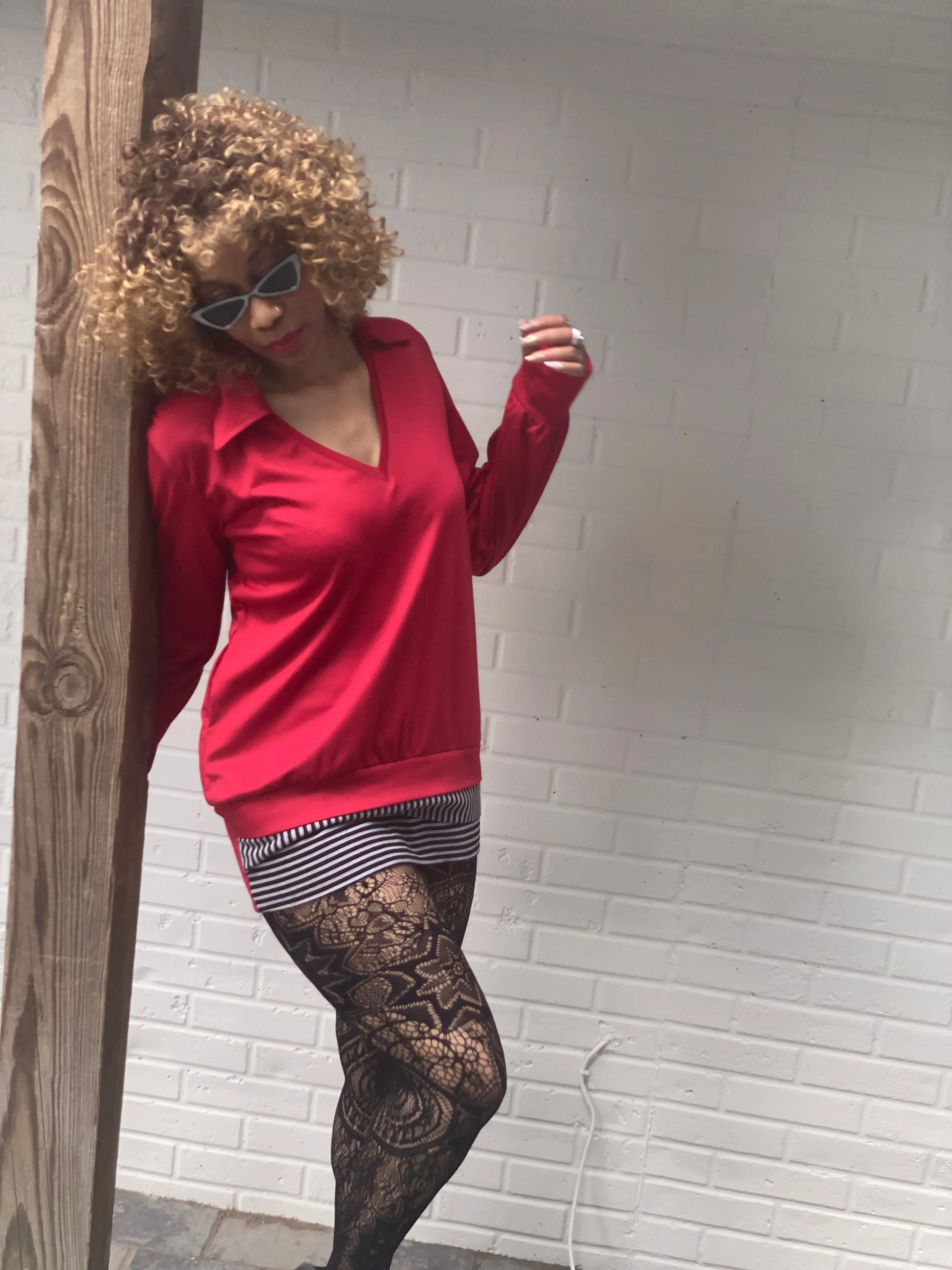 Red ‘Different Is The Only Option’ Blouse