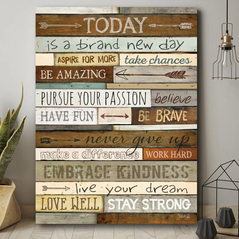 Slandsi Wrapped Motivational Vertical Canvas Textual Art