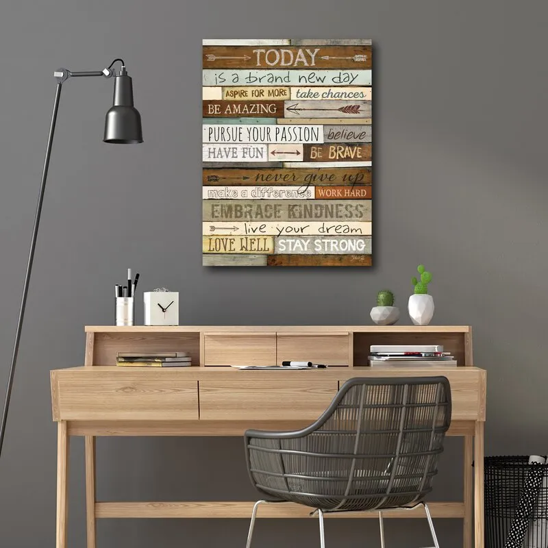 Slandsi Wrapped Motivational Vertical Canvas Textual Art