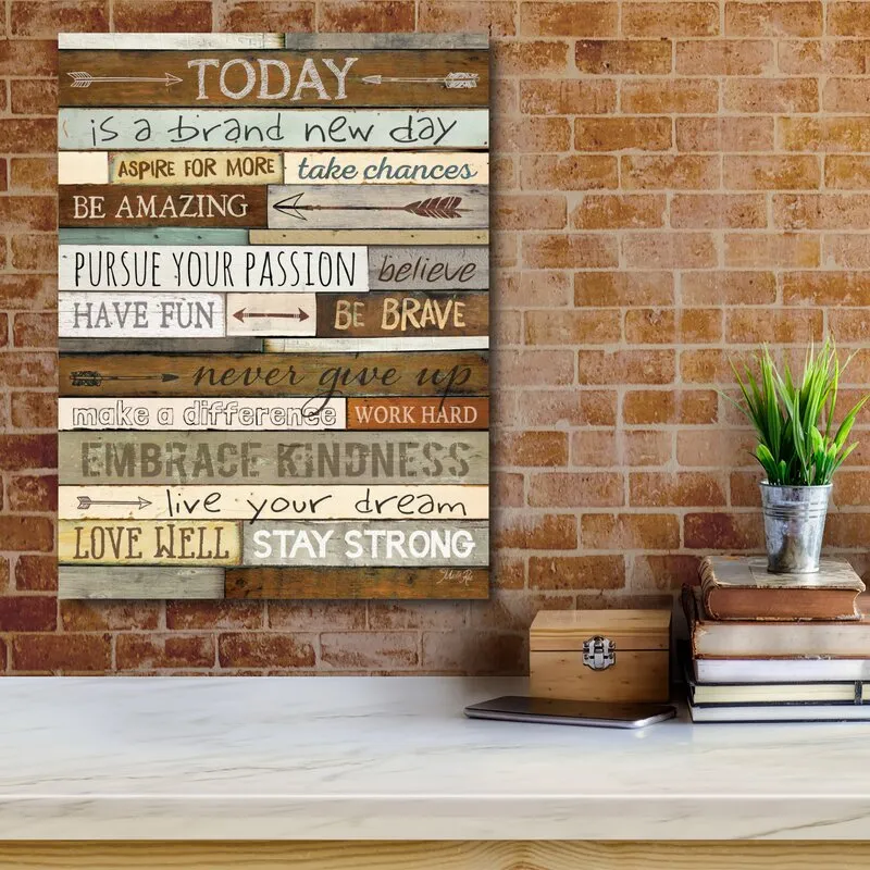Slandsi Wrapped Motivational Vertical Canvas Textual Art