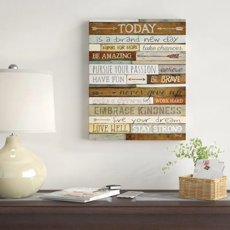 Slandsi Wrapped Motivational Vertical Canvas Textual Art