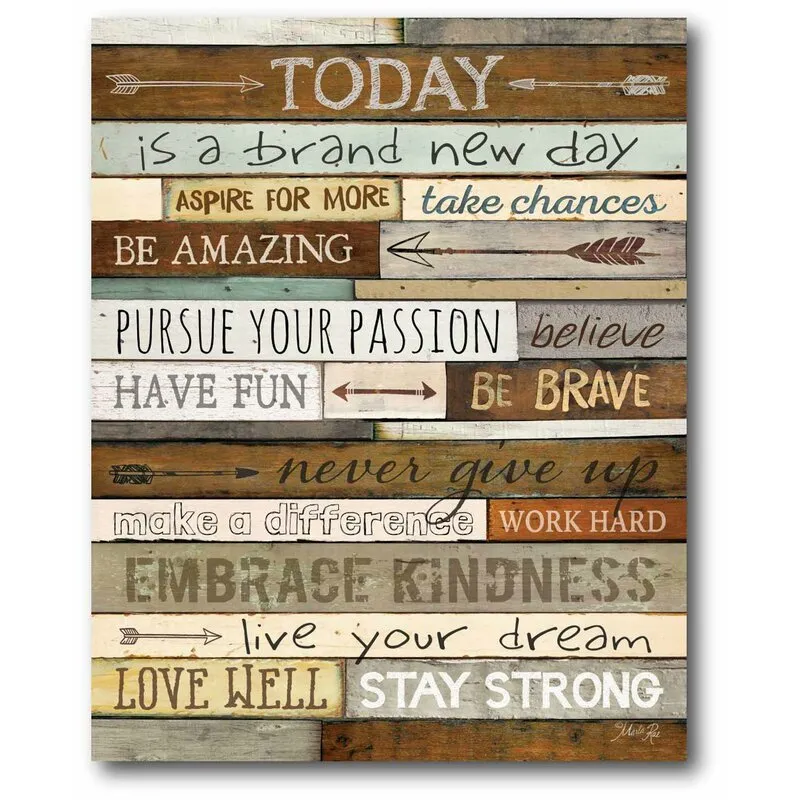 Slandsi Wrapped Motivational Vertical Canvas Textual Art