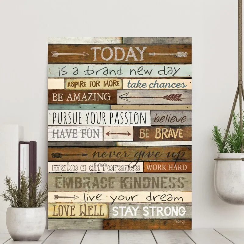 Slandsi Wrapped Motivational Vertical Canvas Textual Art