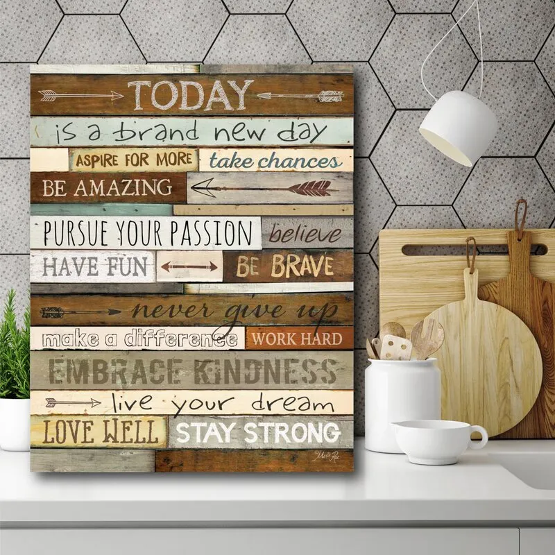 Slandsi Wrapped Motivational Vertical Canvas Textual Art