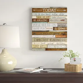 Slandsi Wrapped Motivational Vertical Canvas Textual Art