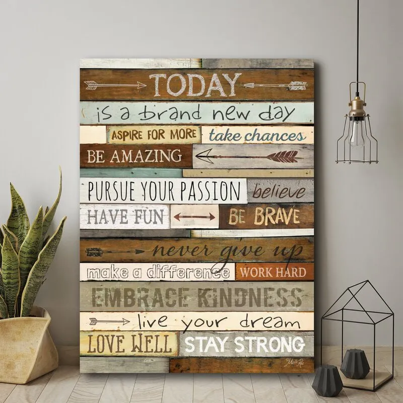 Slandsi Wrapped Motivational Vertical Canvas Textual Art