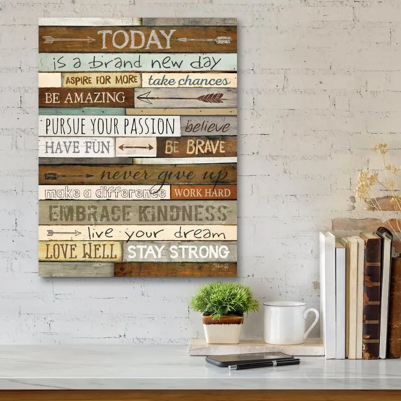 Slandsi Wrapped Motivational Vertical Canvas Textual Art