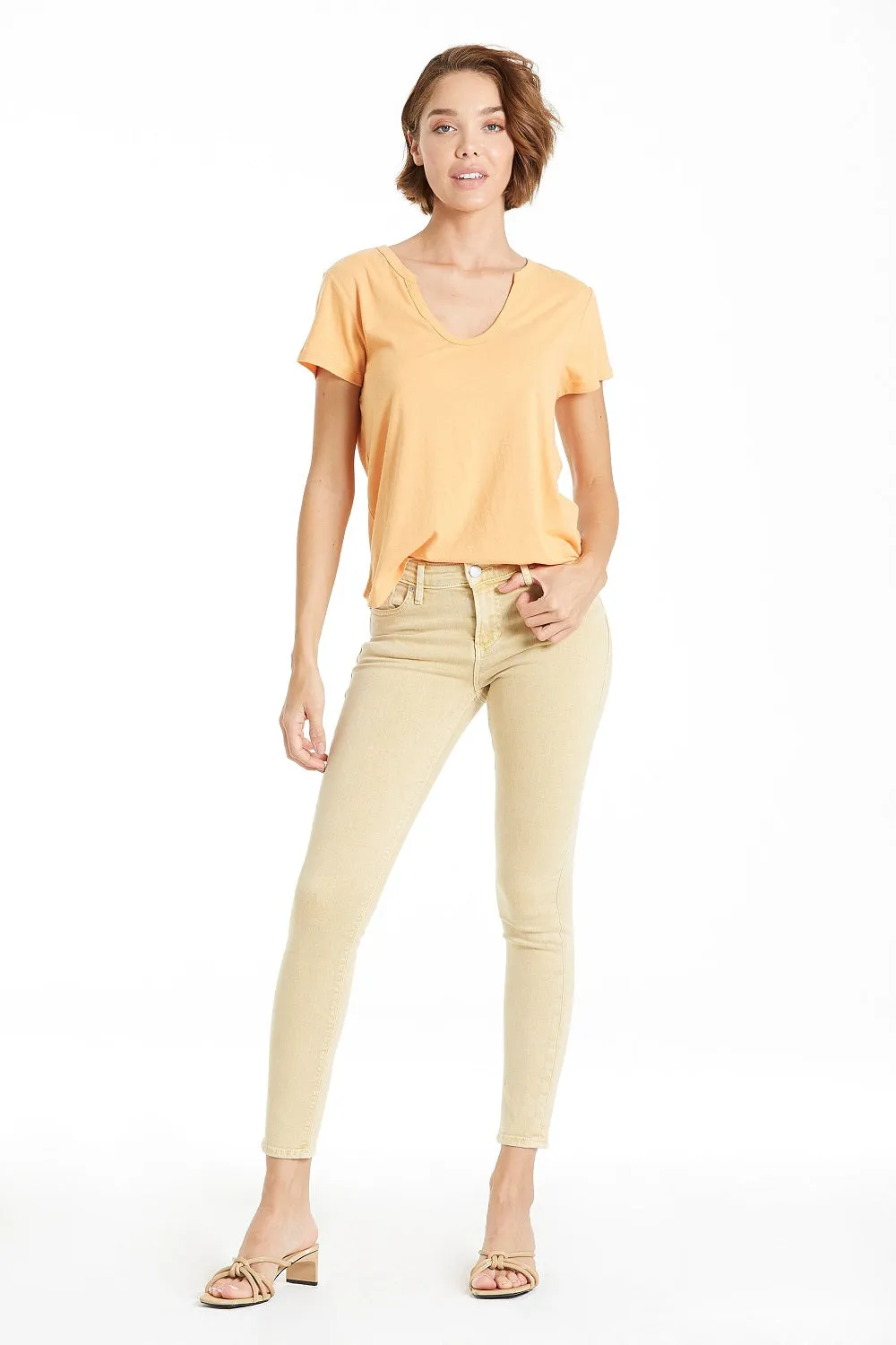 SPLIT NECK TOP | MARIGOLD