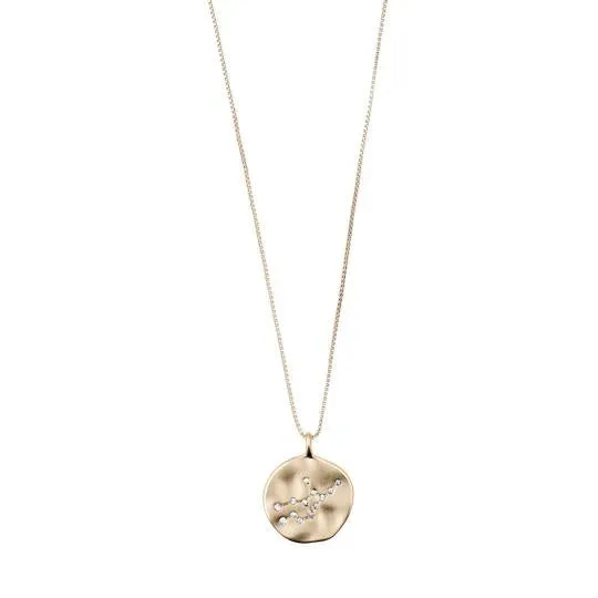 Virgo Zodiac Sign Coin Necklace (Gold Plated)