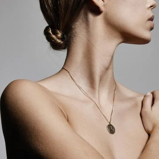 Virgo Zodiac Sign Coin Necklace (Gold Plated)